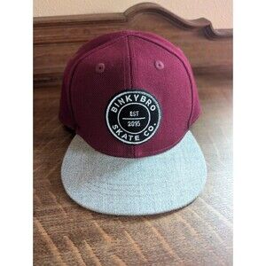 Binky Bro Skate Co SnapBack Hat Cap Infant Sz Maroon Grey Baby Preppy Beach Vaca
